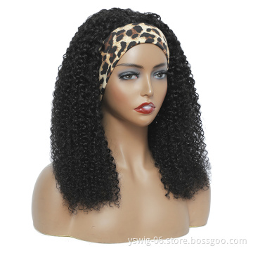 Brazilian Human Hair Curly Headband Wigs for Black Women all Texture Available